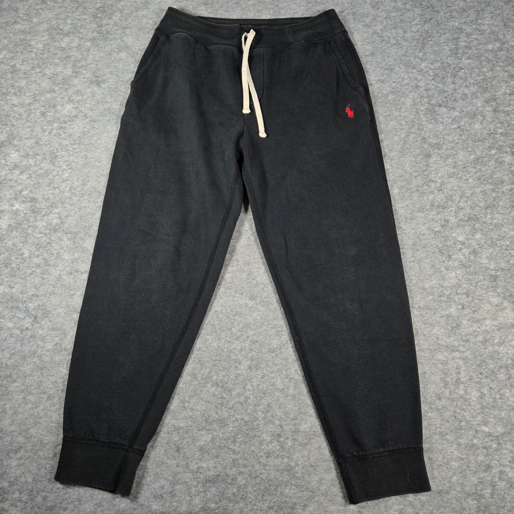 Polo Ralph Lauren Mens Black Fleece Pony Logo Jogger Sweatpants Medium